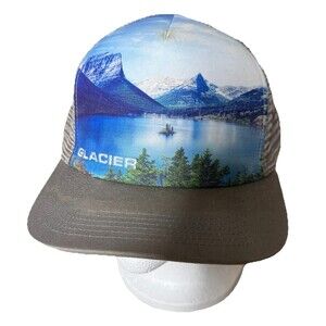Ouray Sportswear Glacier Embroidered Trucker Hat Cap Scenery Gray One Size Hat
